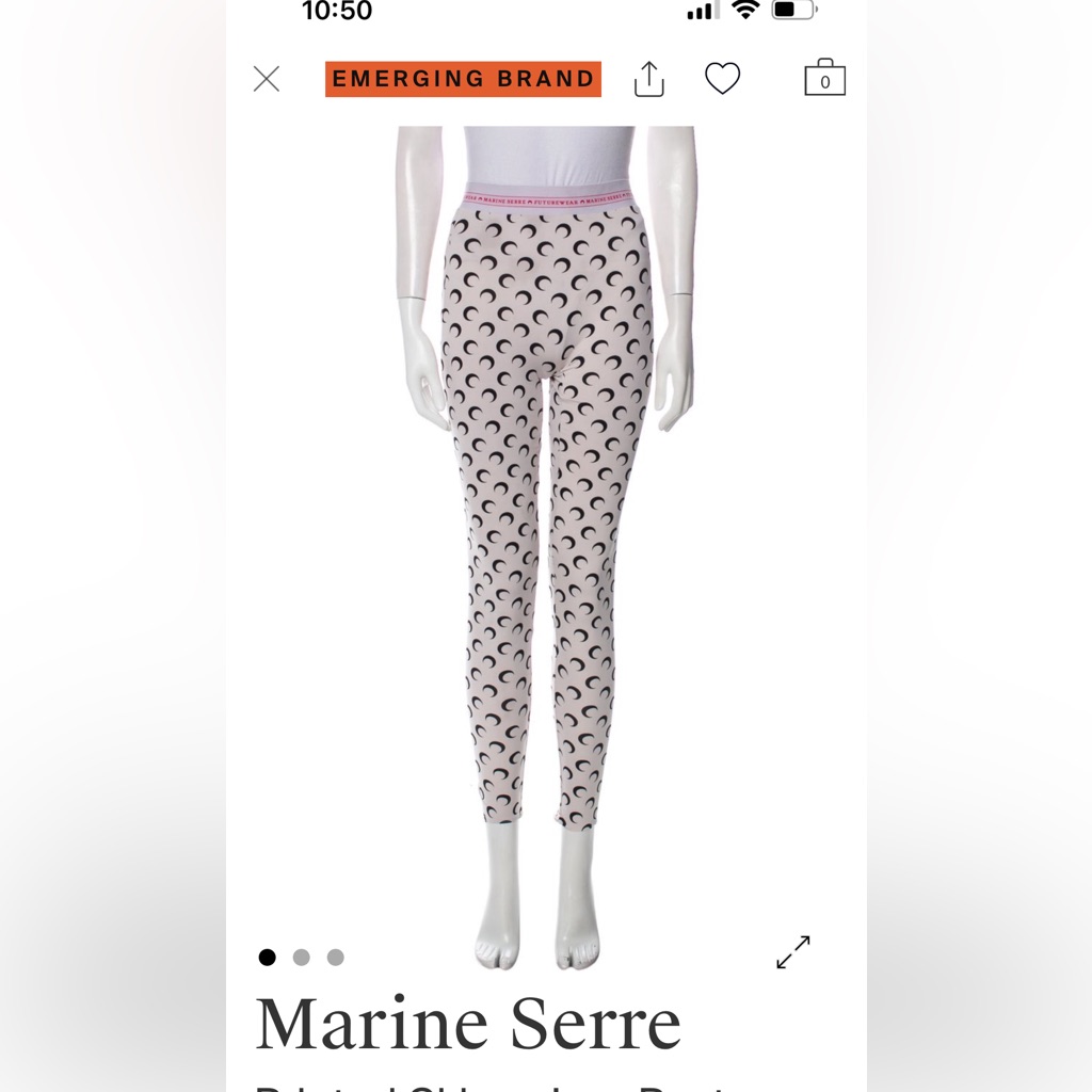 Marine Serre Moon Jersey Leggings With Black Crescent Logo Made In Portugal